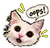 The oops-cat sticker printed on the chest